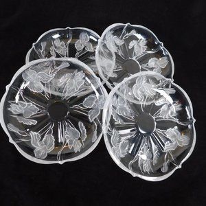 Mikasa Home Beautiful Passion Flower 6.5 in Crystal Plate Set of 4 Original Box